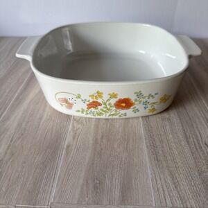VTG Corning Ware A-2-B - Wildflower 2 Quart Casserole Dish - No‎ Lid